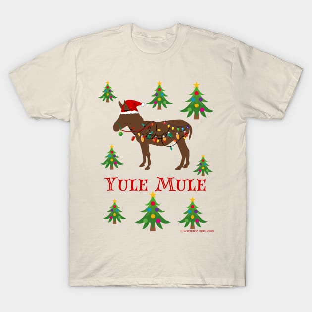 Yule Mule and Christmas Trees Holiday Graphic T-Shirt by Whitetop Arts